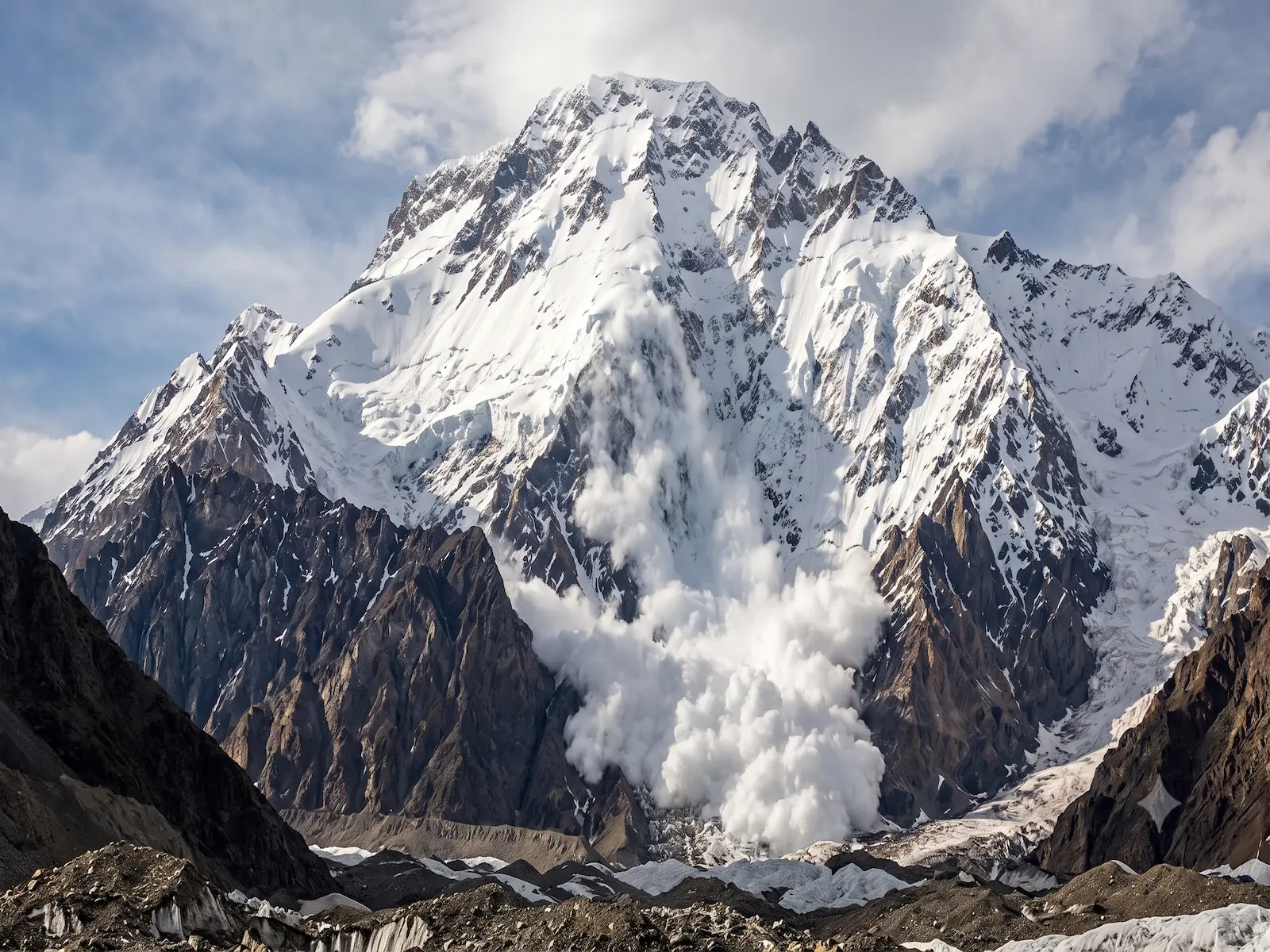 Avalanche at Board Peak Nims Dai