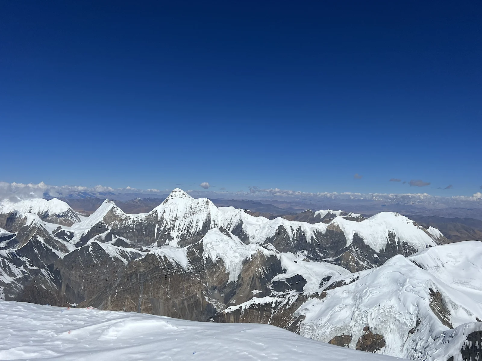 Himlung Himal rising above the remote base camp in the Nepal Himalayas