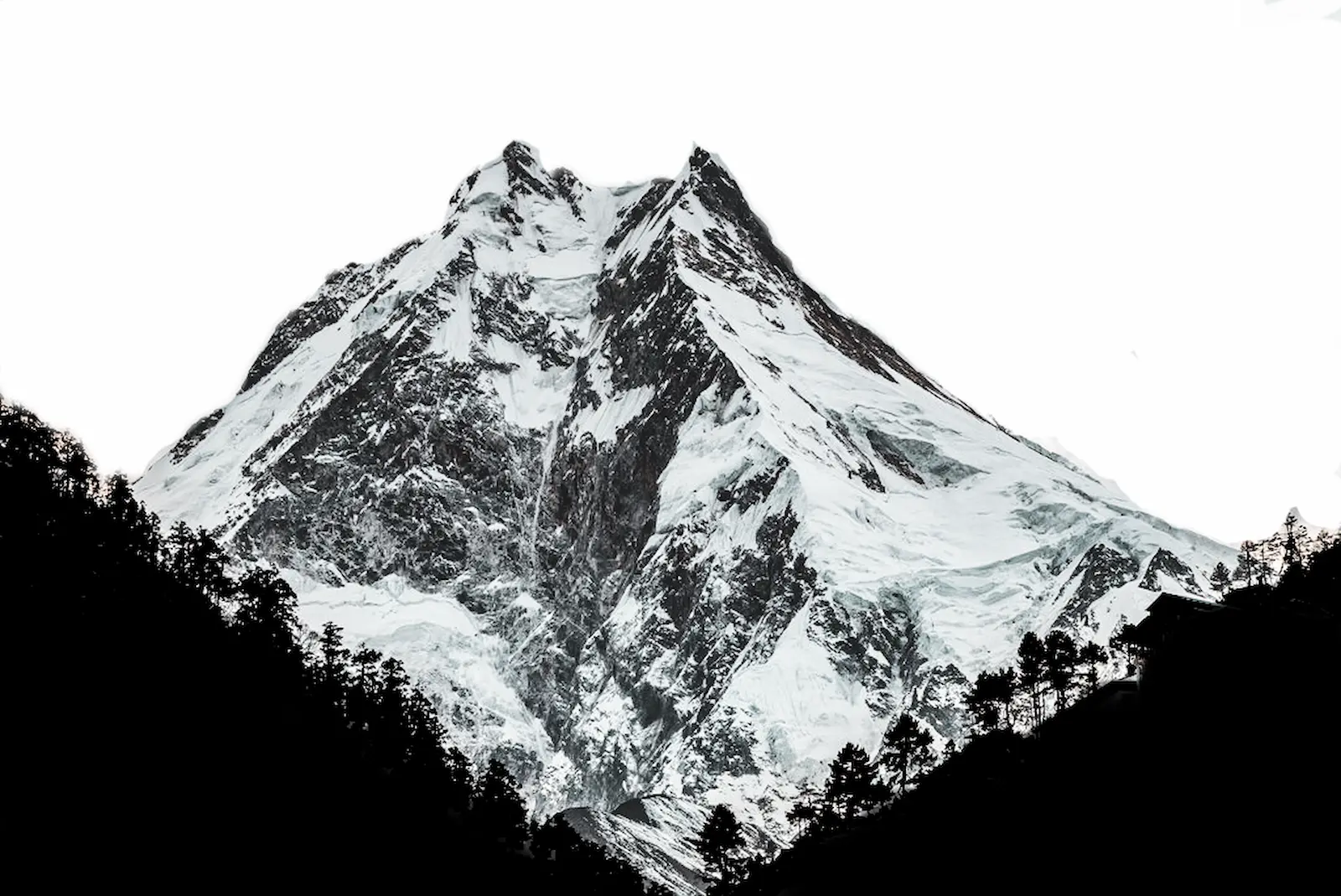 Mount Manaslu (8,163m) rising above the Himalayan landscape in Nepal